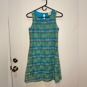 Lemon Fizz Girls Size 16 Geometric 60’s style sleeveless dress